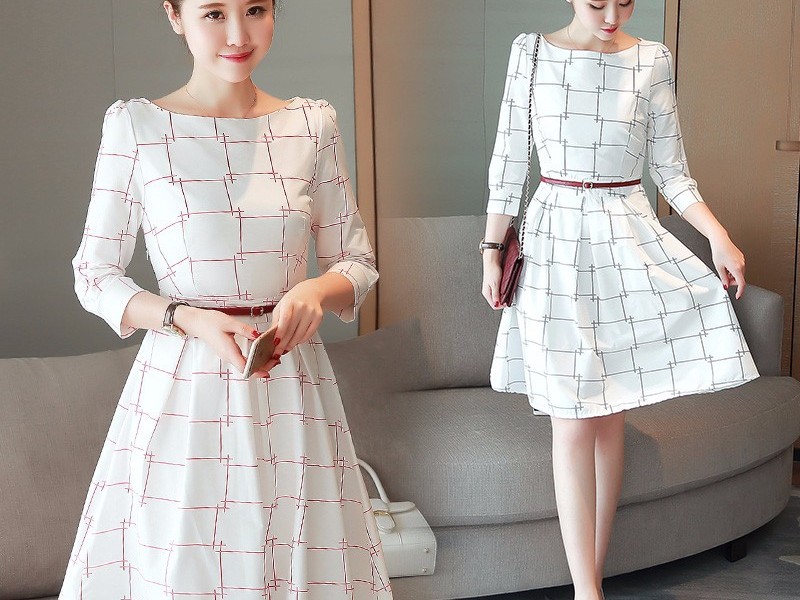 Đầm xòe tay lỡ họa tiết – Thời trang hè thu dịu dàng cho bạn gái